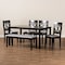 Baxton Studio Bennett Grey Upholstered and Dark Brown Wood 6-Piece Dining Set 172-9400-10915-10519 - alternate 8